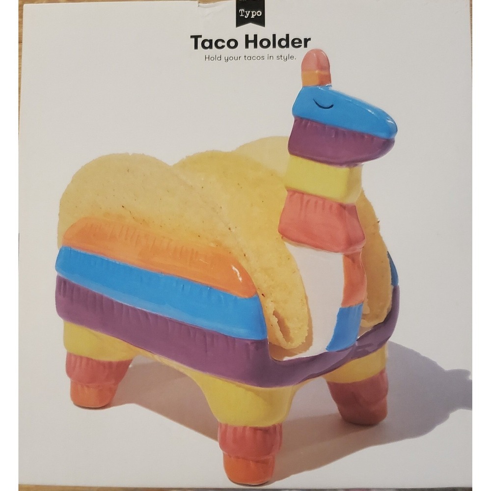 Typo Pinata Llama Taco‎ Holder Ceramic Fun Novelty Kitchen Dining Decor Open Box
